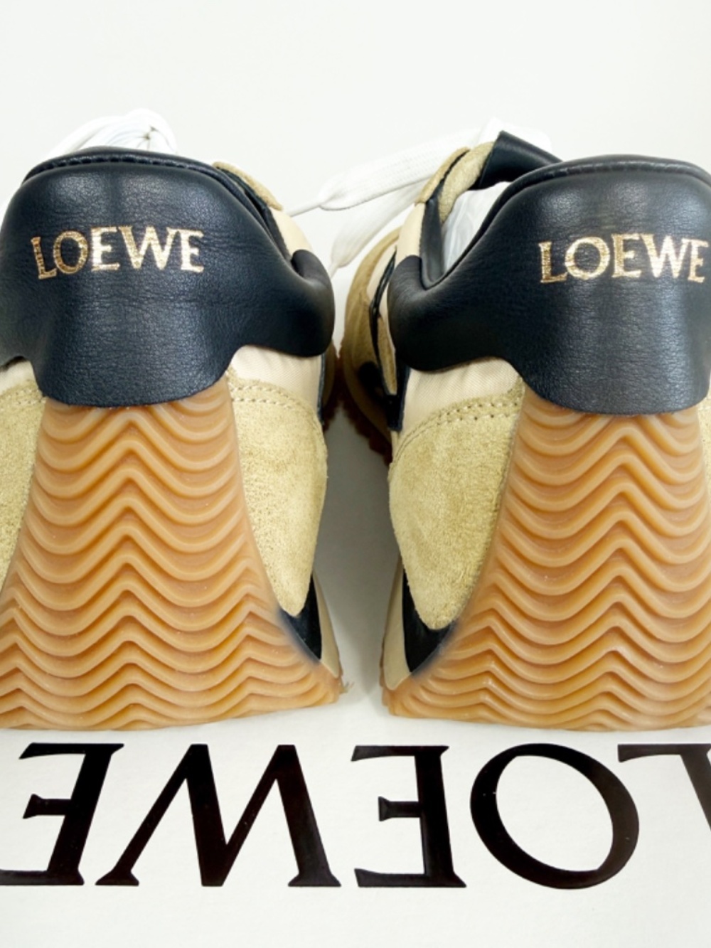 Loewe Flow Runner Suede and Leather Sneakers - Beige - Picture 13 of 14